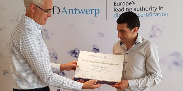 Hayko jewels HRD Antwerpen certificaat 2017 uitreiking