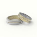 Witgouden trouwring met golf design.