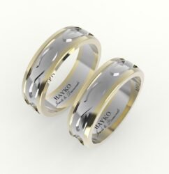 Goud met witgoud trouwring met infinity design.