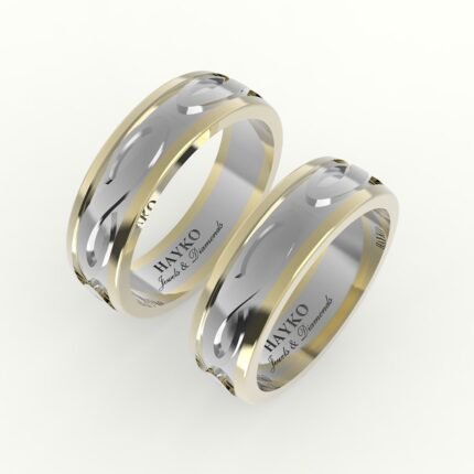 Goud met witgoud trouwring met infinity design.