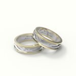 Goud met witgoud trouwring met infinity design.