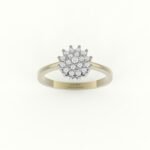 Gouden ring met diamanten in witgouden zetting.