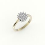 Gouden ring met diamanten in witgouden zetting.