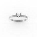 Witgouden verlovingsring met diamant in moderne zetting.