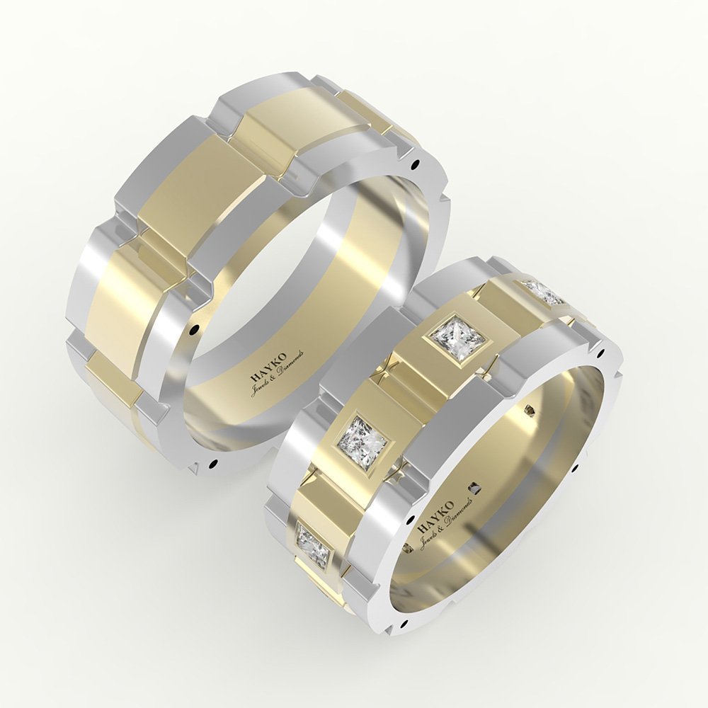 5e-matanner-amusnakan-9-qarov-a-1.jpg Goud en witgoud trouwring, gezet met diamanten.