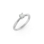 Witgouden solitaire ring gezet met diamant.