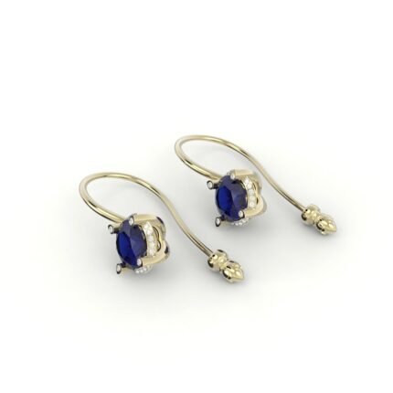 Saffieren gouden diamanten oorbellen kopen