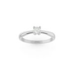 Witgouden solitaire ring gezet met diamant.