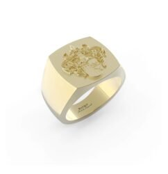 Gouden zegelring met familiewapen.