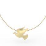 Gouden hanger van vredesduif.