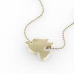 Gouden hanger van vredesduif.