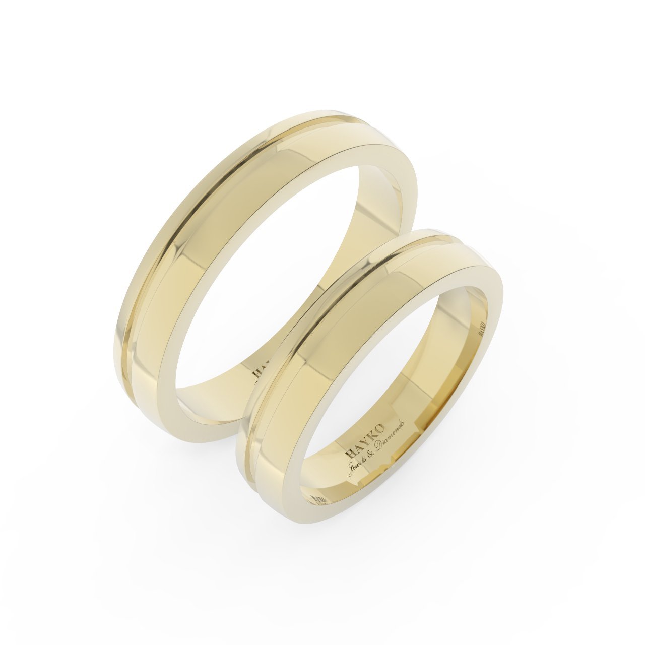 Gouden trouwring met inkeping